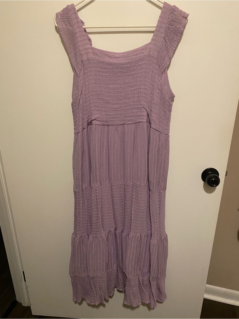 Sleeveless Lavender Tiered Midi Dress - Unbranded
